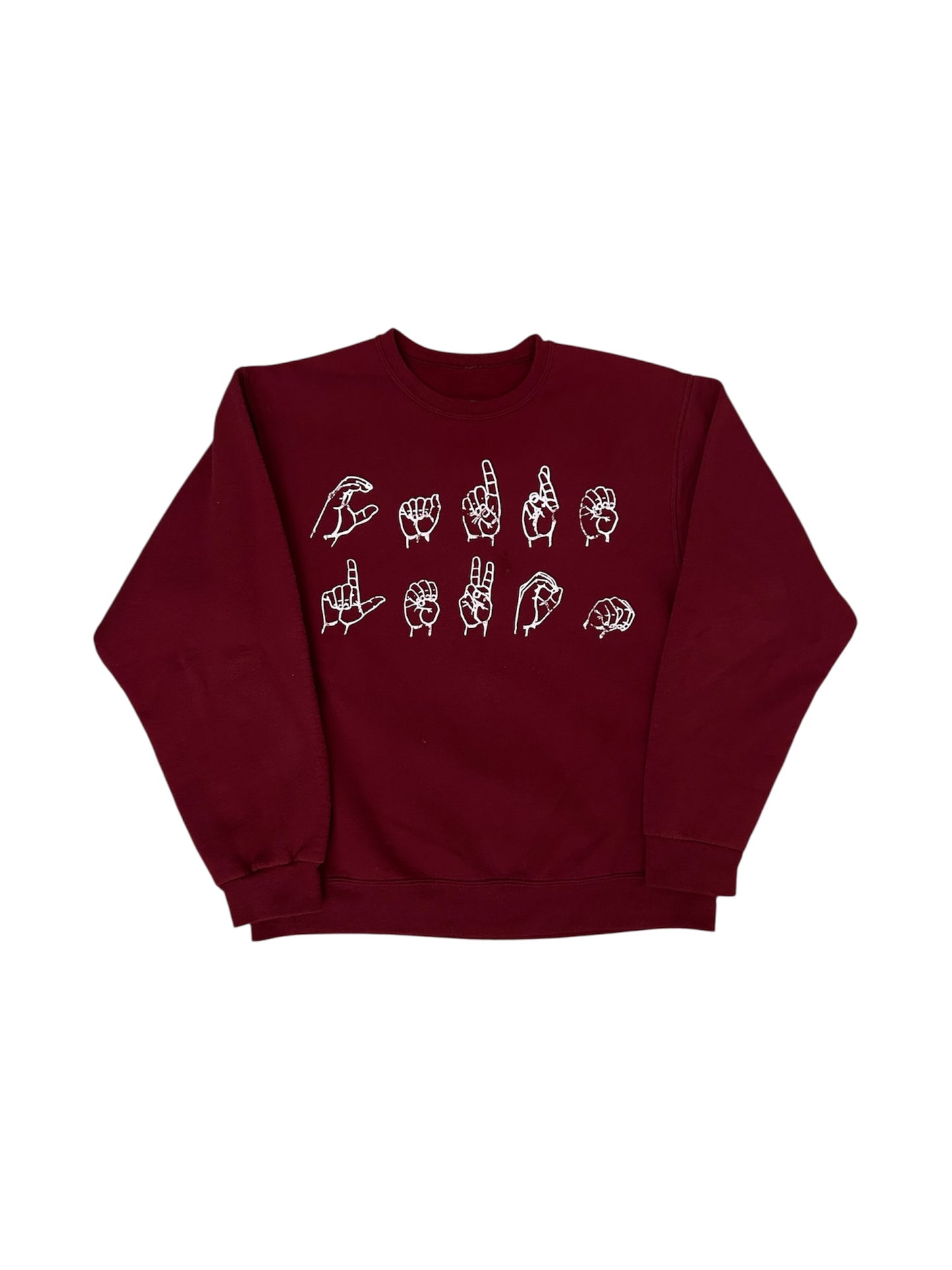 red crewneck