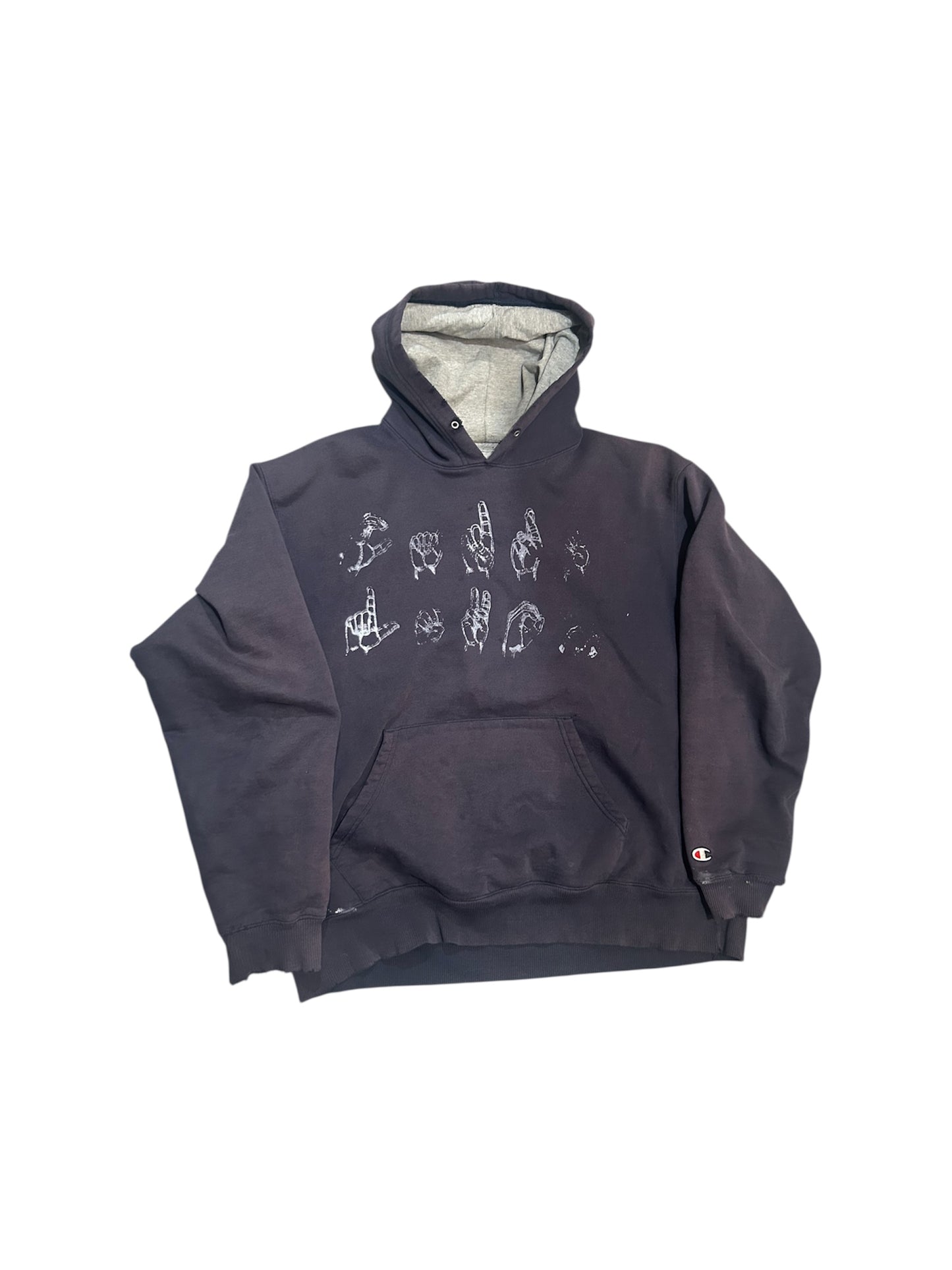 vintage champions sunfaded hoodie distressed