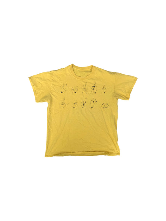 cropped yellow tee