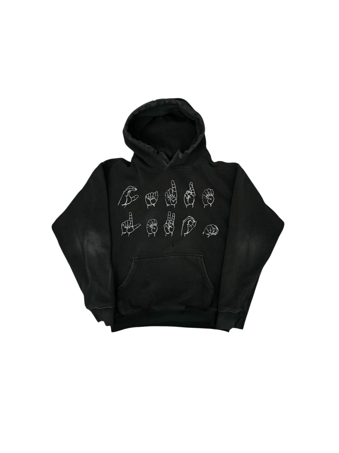 distressed vintage black hoodie