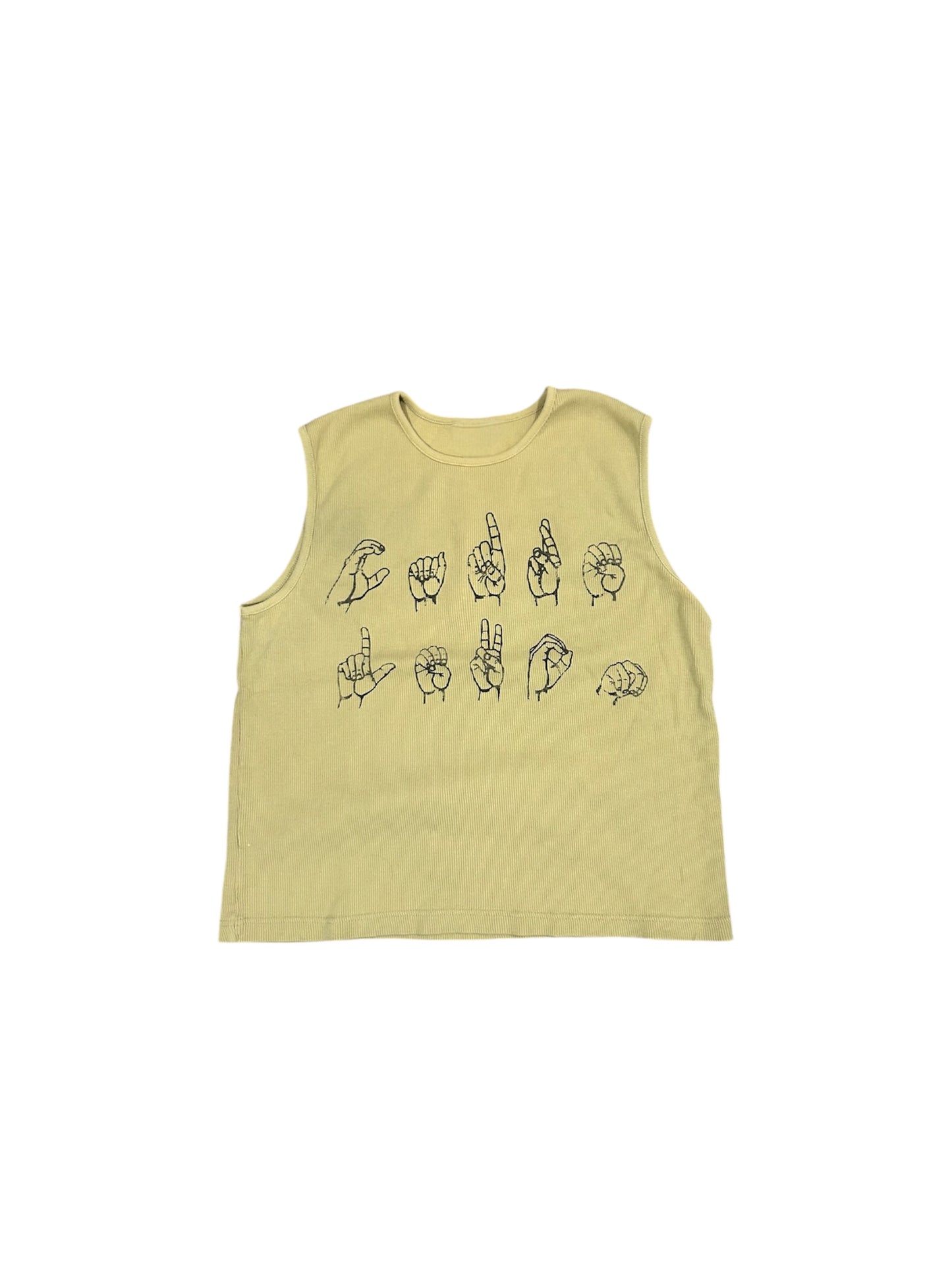 unisex yellow cropped tank top