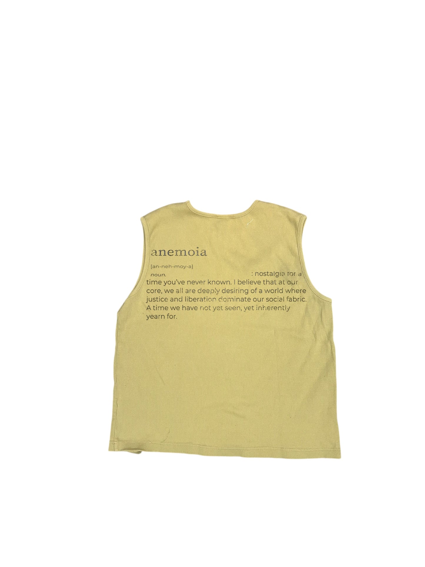 unisex yellow cropped tank top