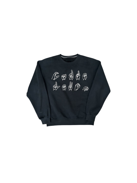 black crewneck