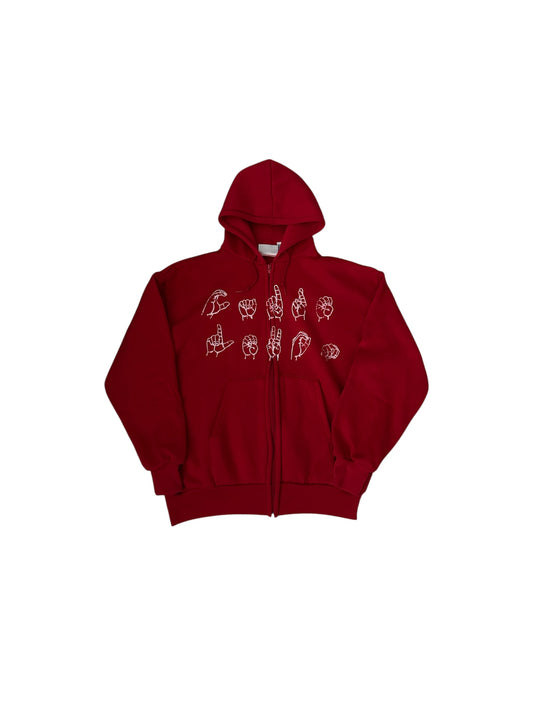 vintage red zip up