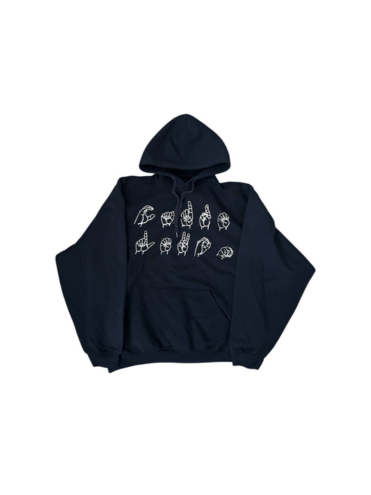 vintage navy hoodie