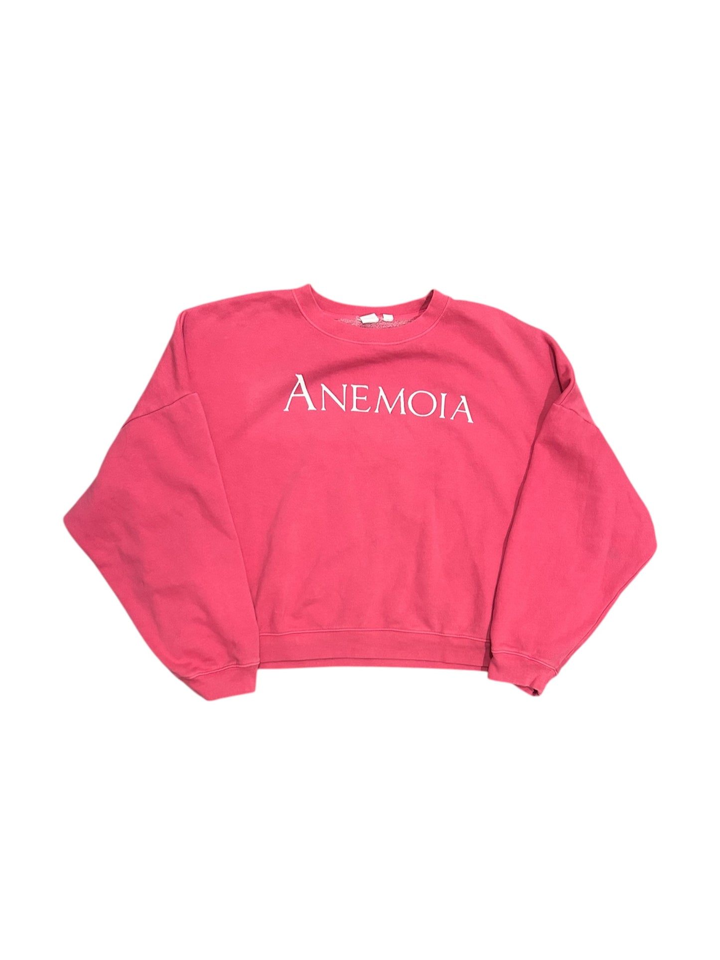 pink cropped crewneck