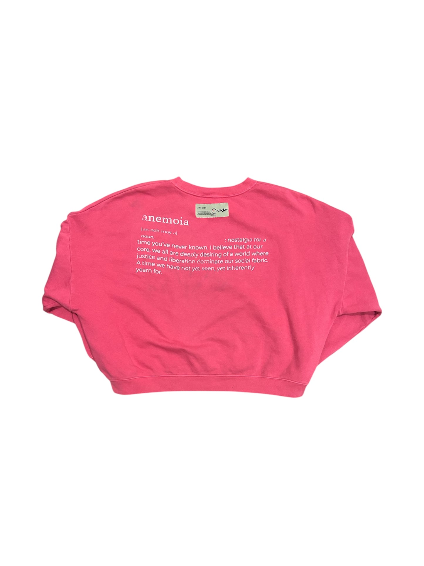 pink cropped crewneck