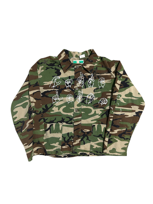 Cropped Vintage Camo Jacket